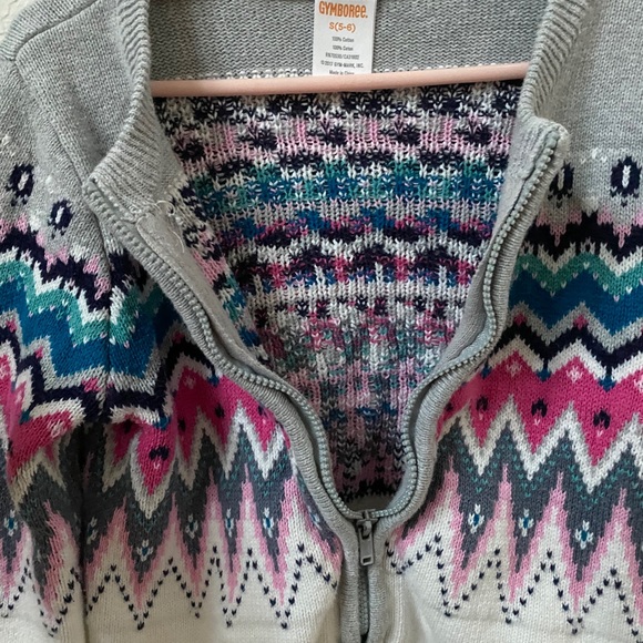 Fair isle knit sweater with zipper - Picture 2 of 4